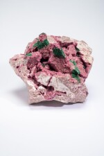 Cobaltoan Dolomite with Cobaltoan Calcite and Malachite