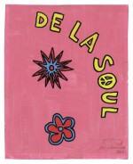 GREY ORGANISATION / TOBY MOTT / DE LA SOUL, "D.A.I.S.Y. AGE" FLOWER STUDY (YELLOW), AND TEXT "D.A.I.S.Y. AGE" TEXT AND FLOWER STUDY (PINK), 1988