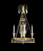 A Regency style cut-glass and ormolu chandelier, 19th century and later