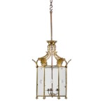 A Regency style gilt brass hexagonal lantern