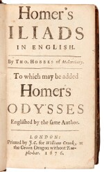 Homer, Iliads and Odysses, translated by Hobbes, London, 1676, contemporary calf