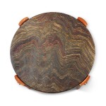 Tiger Iron Tabletop with Wood Base