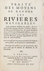 Traité des moyens de rendre les rivières navigables, 1693. Edition originale.