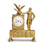 Neoclassical Cast-Brass and Ormolu-Mounted Mantel Clock, French, Made for the American Market, Circa 1815