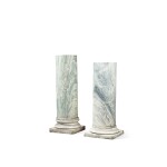 Two cylindrical cipollino marble columns, Italian, 19th/20th century | Deux colonnes en marbre cipollino, Italie, XIXe/XXe siècle