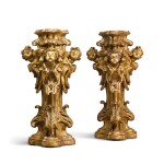 A pair of Italian carved giltwood pedestals, Rome, circa 1725-30