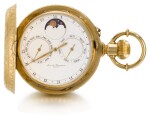 GIRARD-PERREGAUX, CHAUX-DE-FONDS  [ Girard-Perregaux，拉紹德封]  | A FINE AND RARE GOLD HUNTING CASED DOUBLE DIALLED KEYLESS LEVER WATCH WITH CALENDAR AND MOON PHASES  CIRCA 1890, NO. 78266  [ 罕有黃金雙錶盤懷錶備日曆及月相顯示，年份約1890，編號78266]