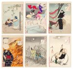 Various | Twelve woodblock prints | Edo - Meiji period, 19th century