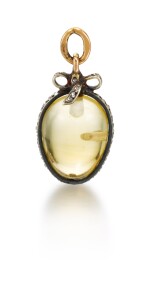 A Fabergé jewelled hardstone egg pendant, late 19th / early 20th century