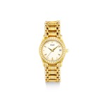 PIAGET | REFERENCE 22005 M 505 D, A YELLOW GOLD AND DIAMOND-SET WRISTWATCH WITH DATE AND BRACELET, CIRCA 1990