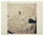  [APOLLO 11] THE FIRST US FLAG TO BE DEPLOYED ON THE LUNAR SURFACE. VINTAGE NASA "RED NUMBER" PHOTOGRAPH, 20 JULY 1969.