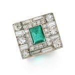 Emerald and diamond ring, 1920s
