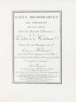 Faits mémorables des empereurs de la Chine. Paris, 1788. Veau de l'ép. Belle suite gravée.