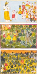 A GROUP OF FIVE ILLUSTRATIONS FROM THE RAMAYANA, INDIA, MANDI, CIRCA 1770