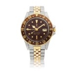 ROLEX | GMT-MASTER, REF 1675, STAINLESS STEEL AND YELLOW GOLD DUAL TIME WRISTWATCH WITH DATE AND BRACELET CIRCA 1968