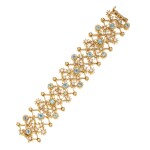 Gold, Aquamarine and Diamond 'Flowers and Stars' Bracelet