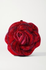 'Rose American Beauty' Crystal-Embellished Gold-Tone Clutch