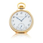 YELLOW GOLD AND WHITE ENAMEL OPEN-FACED WATCH WITH WHITE ENAMEL DIAL MADE IN 1908