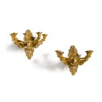 A PAIR OF RESTAURATION FIVE-LIGHT GILT-BRONZE WALL APPLIQUES, CIRCA 1820, IN THE MANNER OF DENIERE