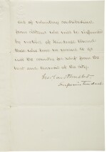 Olmsted, Frederick Law. Manuscript letter signed as superintendent of Central Park, ca. 1859.