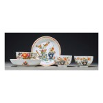 TWO MEISSEN IMARI TEABOWLS AND SAUCERS AND A SIMILAR TEABOWL CIRCA 1735-40