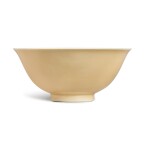 A fine café-au-lait-glazed bowl, Mark and period of Yongzheng | 清雍正 米黃釉盌 《大清雍正年製》款