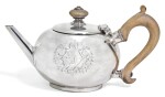 A SMALL GEORGE II SILVER BULLET TEAPOT, ANNE TANQUERAY, LONDON, 1729