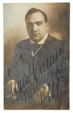 E. Caruso. Postcard photograph of the singer, signed and inscribed, 1911