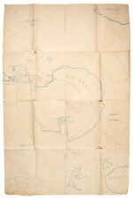 Sir Ernest Shackleton | Large manuscript map of Antarctica drawn and signed by Shackleton and dated 1918