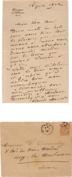 Monet | Autograph letter signed (''Claude Monet''), to the painter Ferdinand Deconchy, Giverny, 1902