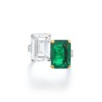 Elegant emerald and diamond ring, circa 1960