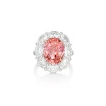 Padparadscha Sapphire and Diamond Ring | 8.94克拉 天然「斯里蘭卡」未經加熱橙粉紅色剛玉 配 鑽石 戒指