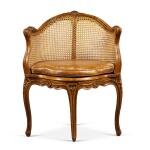 A Louis XV Caned Beechwood Fauteuil de Cabinet, Circa 1765, Stamped J.C. Briois