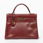 HERMÈS | ROUGE H COURCHEVEL KELLY RETOURNE 32 WITH GOLD HARDWARE
