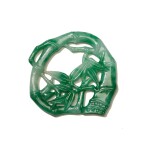 A small jadeite carving of a bamboo branch Qing dynasty, 19th century | 清十九世紀 翠玉竹葉紋珮