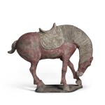 A Tang-style painted pottery figure of a horse | 灰陶加彩馬