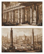 Two architectural drawings: A) Capitol B) Basilique
