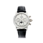 REFERENCE 5004P-001 A PLATINUM PERPETUAL CALENDAR SPLIT SECONDS CHRONOGRAPH WRISTWATCH WITH MOON PHASES, 24 HOURS AND LEAP YEAR INDICATION, CIRCA 1998