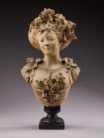 Buste de femme au chapeau fleuri (Bust of a woman with a hat with flowers)