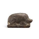 A carved stone figure of a recumbent boar, Tang dynasty 唐 石雕臥豕