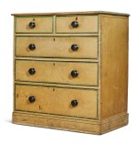 A LATE REGENCY PAINTED PINE CHEST OF DRAWERS, SECOND QUARTER 19TH CENTURY
