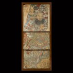 A monumental fragmentary fresco of a guardian king Song – Yuan dynasty | 宋至元 彩繪天王像壁畫殘片