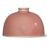A peachbloom-glazed 'beehive' waterpot, Kangxi mark and period | 清康熙 豇豆紅釉團龍紋太白尊  《大清康熙年製》款