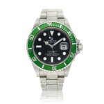 Reference 16610 Submariner 'Kermit'   A stainless steel automatic wristwatch with date and bracelet, Circa 2006