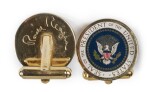 RONALD REAGAN, SIGNED PHOTOGRAPH AND SET OF PRESENTATION PRESIDENTIAL CUFFLINKS, [1983]