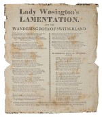 AMERICAN SONG-SHEET | A curious American song-sheet coupling a mourning song for George Washington with the another sentimental song of loss