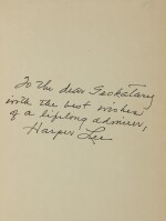 LEE, HARPER | three “Seckatary Hawkins”-related books inscribed and signed by Harper Lee