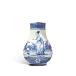 A Chinese Export Blue and White 'La Dame au Parasol' Ewer, Qing Dynasty, Qianlong Period, circa 1740