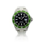 REFERENCE 16610LV SUBMARINER 'KERMIT' A STAINLESS STEEL AUTOMATIC WRISTWATCH WITH DATE AND BRACELET, CIRCA 2003