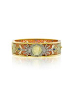Bracelet émail, ivoire et diamants | Enamel, ivory and diamond bracelet